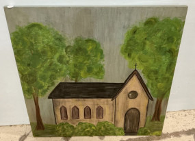 30" x 30" Painting of Church