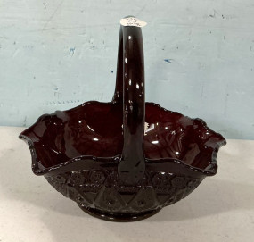 Indiana Glass Company Canterbury Sunset Basket