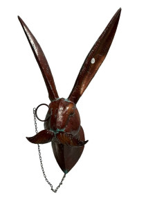 Copper Rabbit head Wall Mount 26"