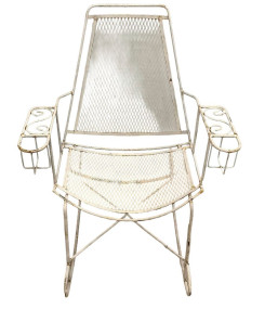 White Painted Iron Rocker