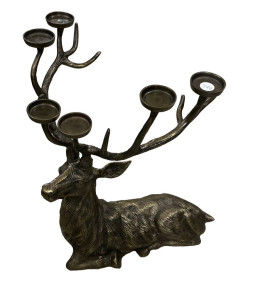 19"h., 16"w, Deer Stag Candle Stand