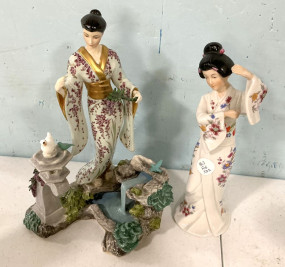 Mariko Manabu Saito Porcelain and Geisha Figurine