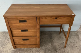 Mid Century Style Oak Pressed Wood Desk 30"h, 42"w