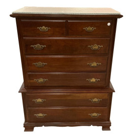 52"h., 39"w, 18"d Late 20th Century Chest on Chest