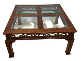 Chinese Chippendale Square Coffee Table 18"h., 35"w