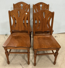 Four VTG Oak Dining Chairs
