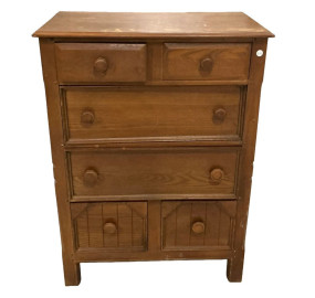 Davis Cabinet Co. Oak Chest of Drawers 49"h, 36"w