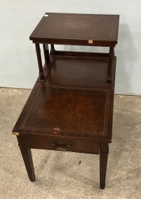 Mid Century Step Up End Table 26"h., 28"w