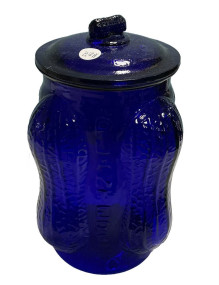12" Blue Planters Glass Jar