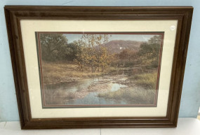 Signed Grant MacDonald Whitetail Print 27"h., 34"w