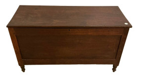 22"h., 40"w American cherry wood paneled blanket chest