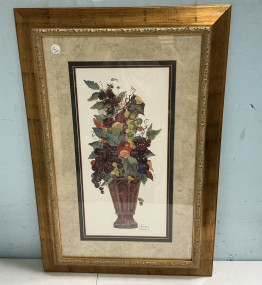 B. Sumrall Signed Planter Print Framed, 34"h., 22"w