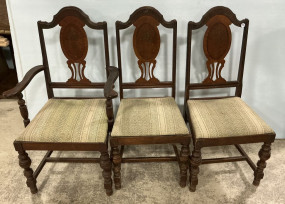 Three VTG Jacobean Walnut Side Chairs