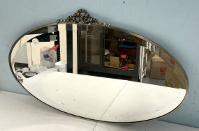 VTG Oval Beveled Wall Mirror 18"h., 27"w