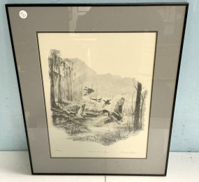 Carolyn Harper Rising to the Dawn 43/200 Duck Print 28"h., 22"w