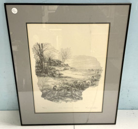 Carolyn Harper Old Homeplace Covey 43/200 Print 28"h., 22"w