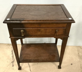 VTG English Oak Side Table 31"h., 26"w