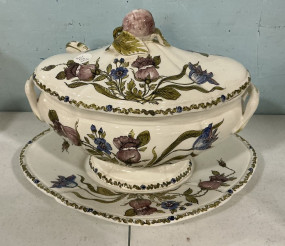Signed K. Bnic Italy 1987 Tureen and Underplate