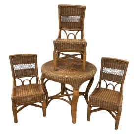 Wicker Patio Table and Chair Set