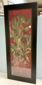 Framed Still Life Floral Artwork 41"h., 17"w