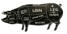 39" Tin diagram Pig Artwork