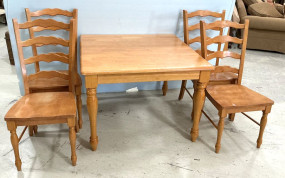 Late 20th Century Colonial Hardrock Maple Table Set