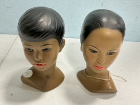 VTG 60's-70's MCM 8" Ceramic Busts