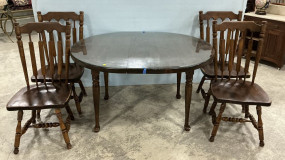 Pine Oval Dining Table and Chairs