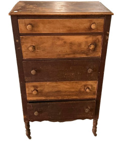 Worn Finish Chest of Drawers 47"h., 28"w., 16"d