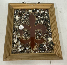 Fleur di Lis Mosaic Framed 12"   10"