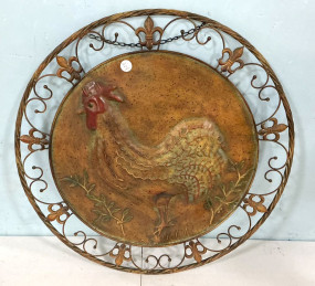 26" Metal Rooster Wall Art