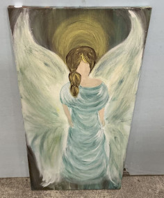 36"h., 18"w Painting Angel on Canvas