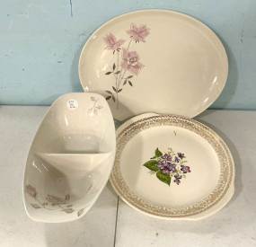 Porcelain Plates and Divided Bowl