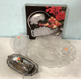 Studio Nove Heart Dish, Frosted Bowl, Press Dish, and Silver Plate