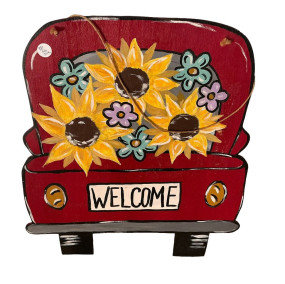 24"h., 20"w Wood Painted Welcome Sign