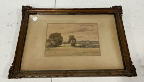 14"h., 19"w A. Warren Dow Landscape Watercolor