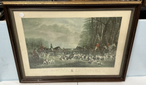 25"h., 31"w The Meet at Blagdon Hunt Scene Print