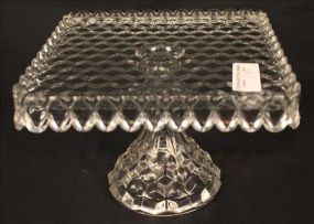 American Fostoria square cake plate, 7 in. T