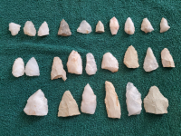 Primitive Indian Arrowhead Points and Bases
