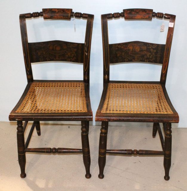 Pair Stencil Hitchcock Chairs