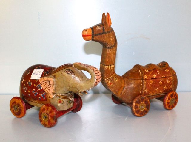Vintage Handpainted Wood Pull Toys