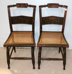 Pair Stencil Hitchcock Chairs