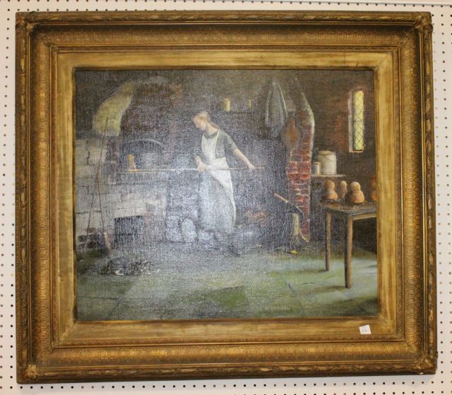 19th Century Oil Painting of Young Lady