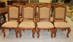 Eight Modern High Back Dining Chairs