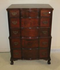 Early 20th Century Mahogany Chippendale Style Chest on Chest