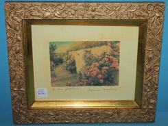 "A Time of Roses" Hand Colored Photo by Wallace Nutting
