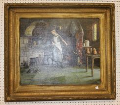 19th Century Oil Painting of Young Lady