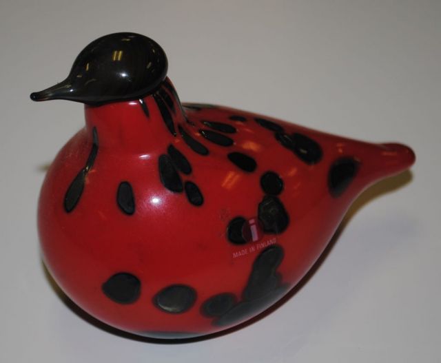 Iittala Glass Bird by Glass Artist, Oiva Toikka.  Signed "O. Toikka, Nuutajarvi, IT."