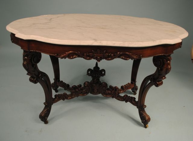 Rosewood Marble Top Center Table