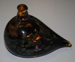Littala Glass Bird by Glass Artist, Oiva Toikka.  Signed "O. Toikka, Nuutajarvi, IT."